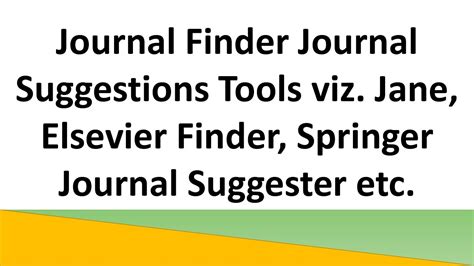 journal finder and suggestion tools.